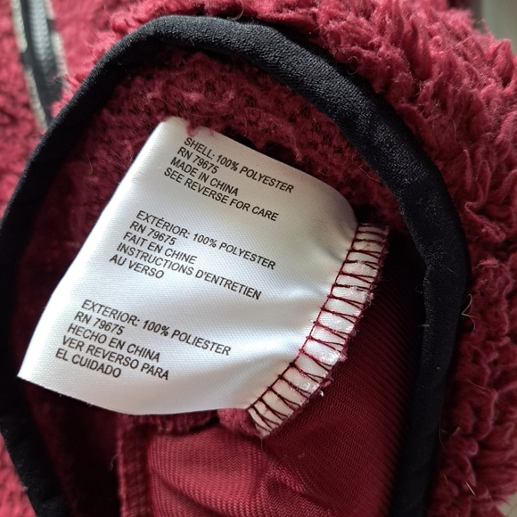 Lucky brand | Pink blocked color sherpa zip up turtleneck womens sweater - Picture 10 of 11